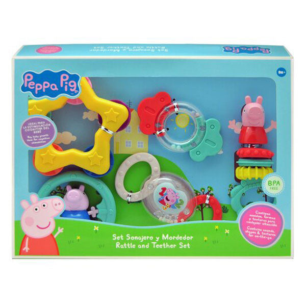 Peppa Pig Fun bērnu grabulīšu un graužamo rotaļlietu komplekts, 5 gab.