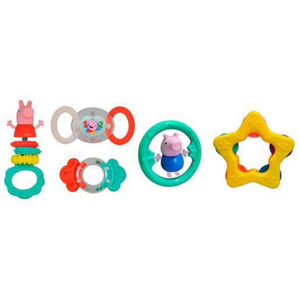 Peppa Pig Fun bērnu grabulīšu un graužamo rotaļlietu komplekts, 5 gab.