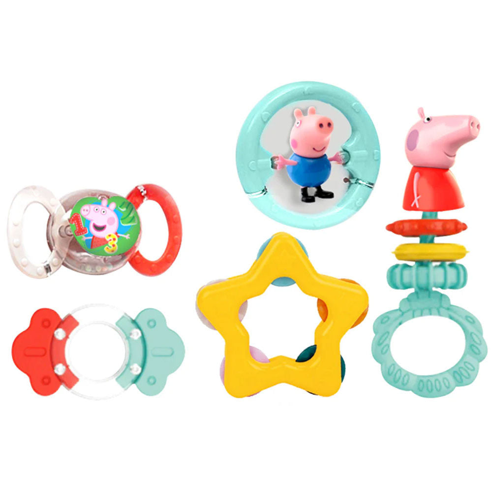 Peppa Pig Fun bērnu grabulīšu un graužamo rotaļlietu komplekts, 5 gab.