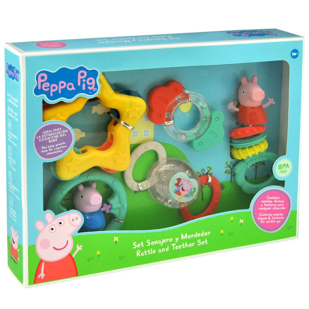 Peppa Pig Fun bērnu grabulīšu un graužamo rotaļlietu komplekts, 5 gab.