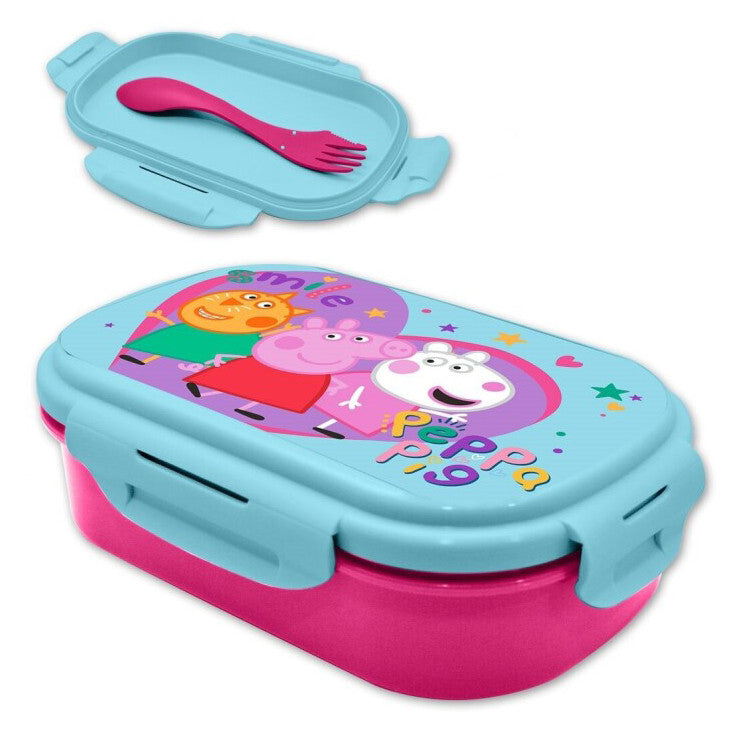 Peppa Pig Smile sviestmaižu kaste + galda piederumu komplekts