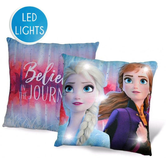 Disney Frozen LED gaismas spilvens, dekoratīvs spilvens 40x40 cm