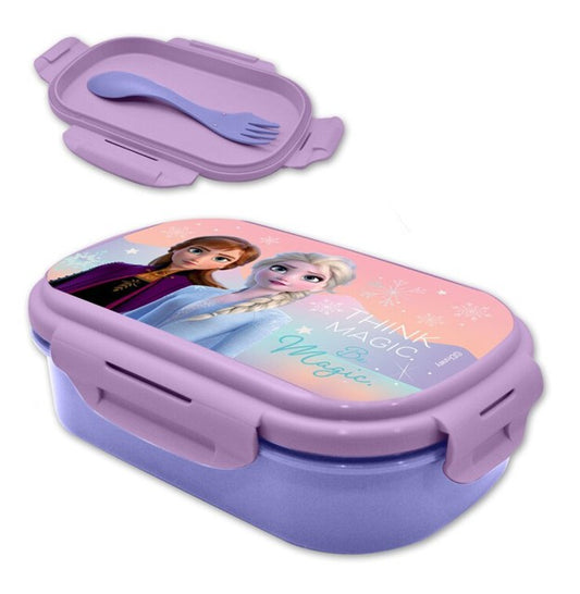 Disney Frozen vieglā sviestmaižu kaste + galda piederumu komplekts