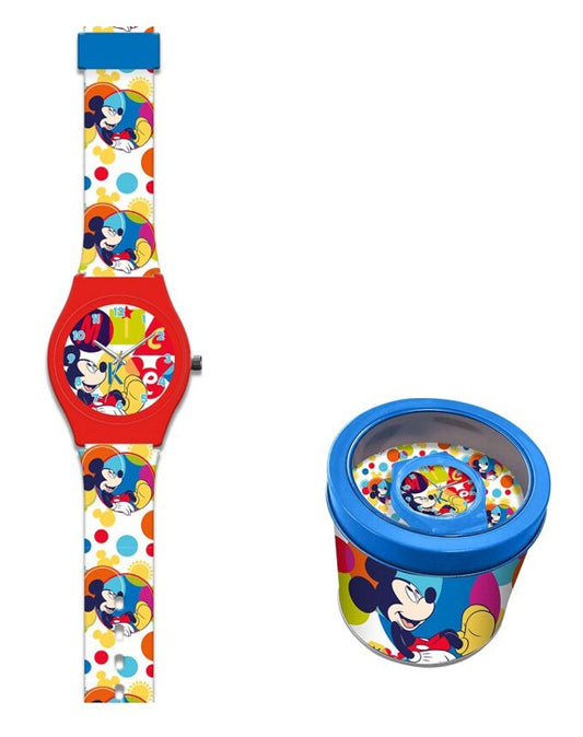 Disney Mickey Bubble analogais pulkstenis metāla kastītē