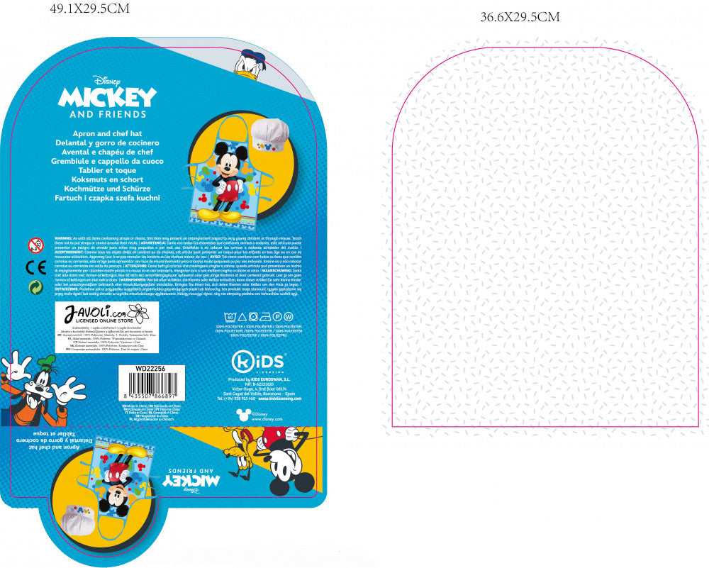 Disney Mickey Grinning Colors bērnu priekšautu komplekts ar divām daļām