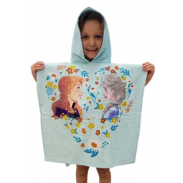 Disney Frozen Flower pludmales dvielis pončo 60x120 cm