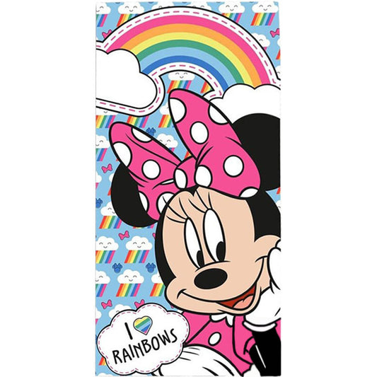 Disney Minnie Rainbow vannas dvielis, pludmales dvielis 70x140cm