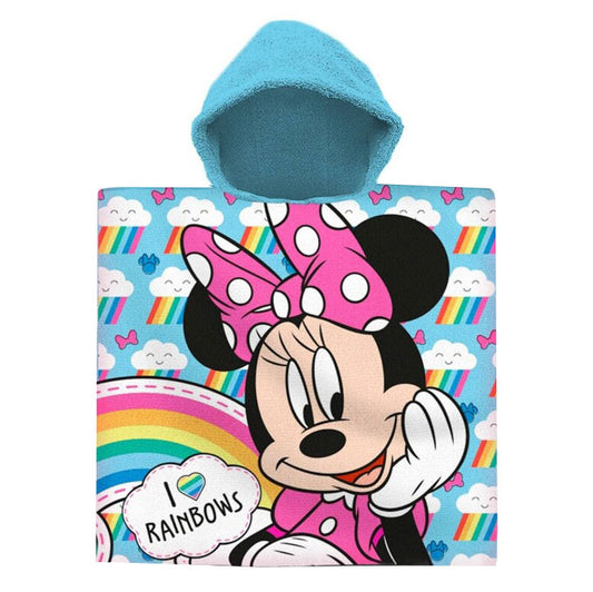 Disney Minnie Rainbow pludmales dvielis pončo 60x120 cm