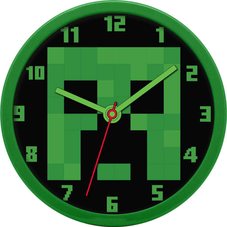 Minecraft zaļš sienas pulkstenis 25 cm
