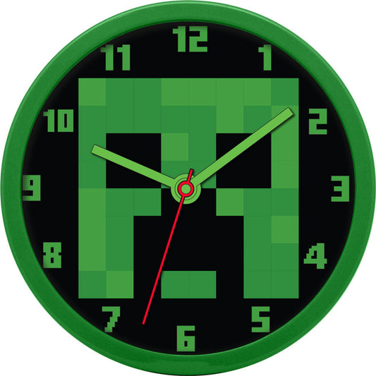Minecraft zaļš sienas pulkstenis 25 cm