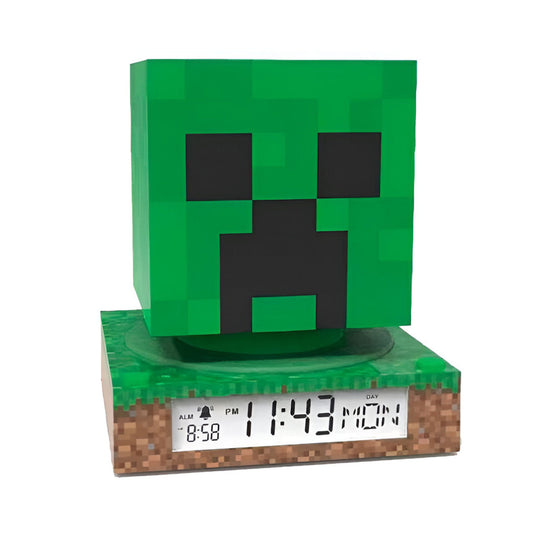 Minecraft Creeper 3D naktslampiņa un modinātājs