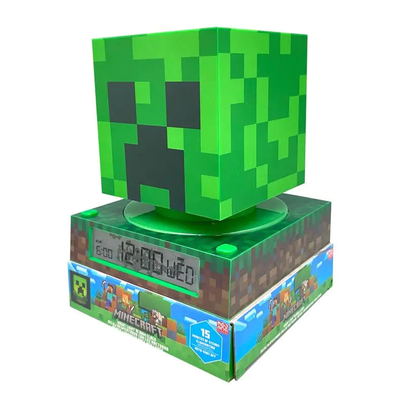 Minecraft Creeper 3D naktslampiņa un modinātājs