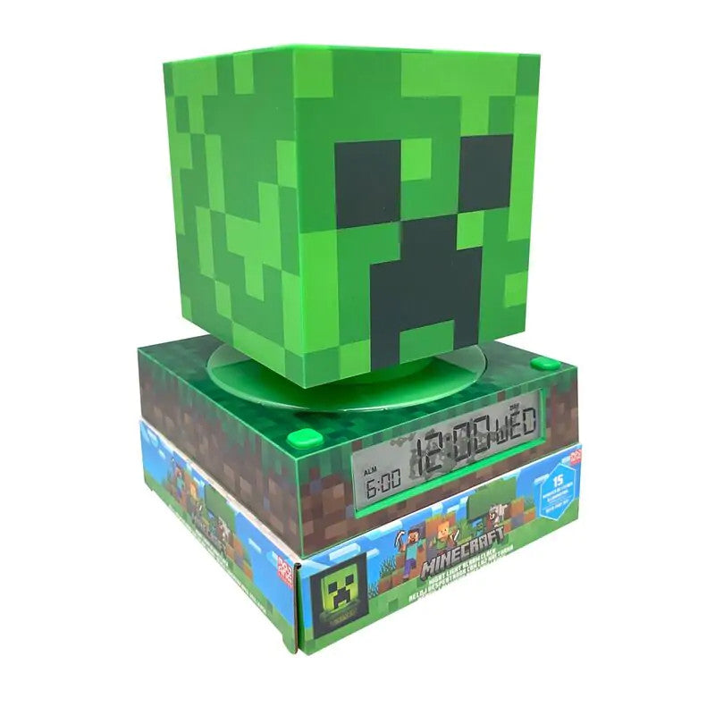 Minecraft Creeper 3D naktslampiņa un modinātājs