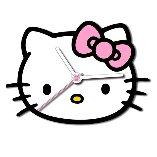 Hello Kitty sienas pulkstenis ar bantīti XL formā, 50 cm
