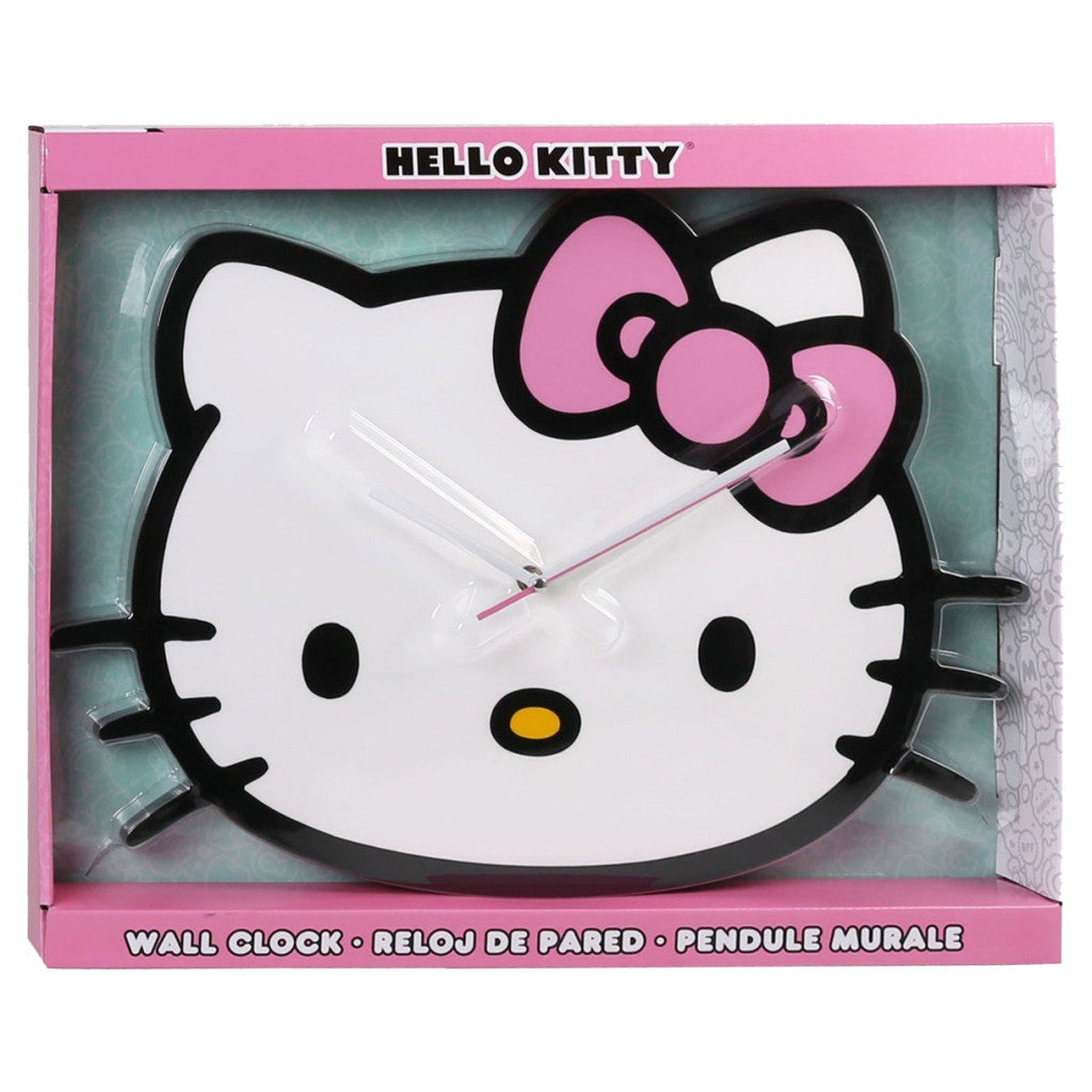 Hello Kitty sienas pulkstenis ar bantīti XL formā, 50 cm