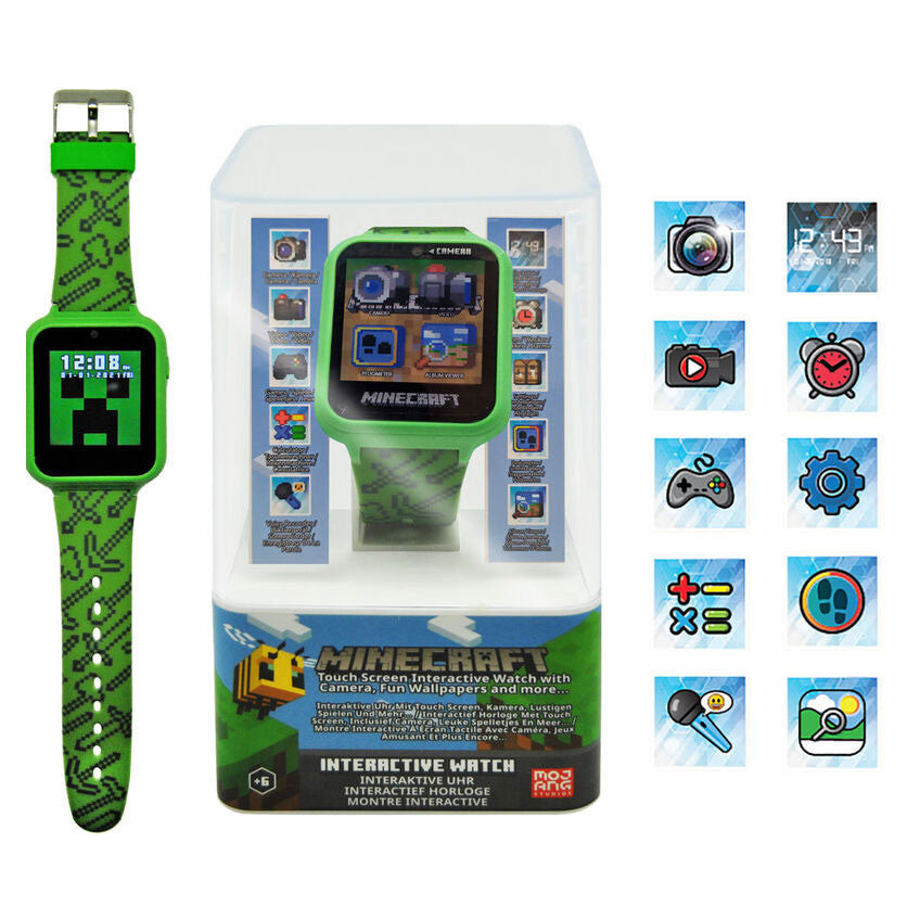 Minecraft Green interaktīvais pulkstenis