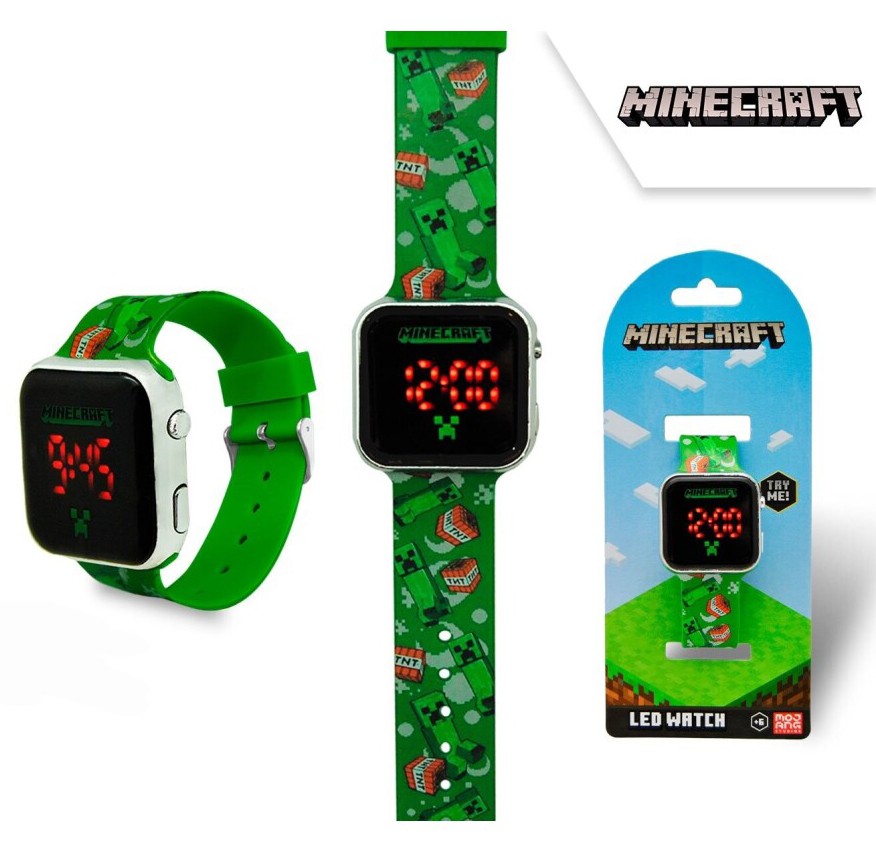 Minecraft TNT digitālais LED pulkstenis