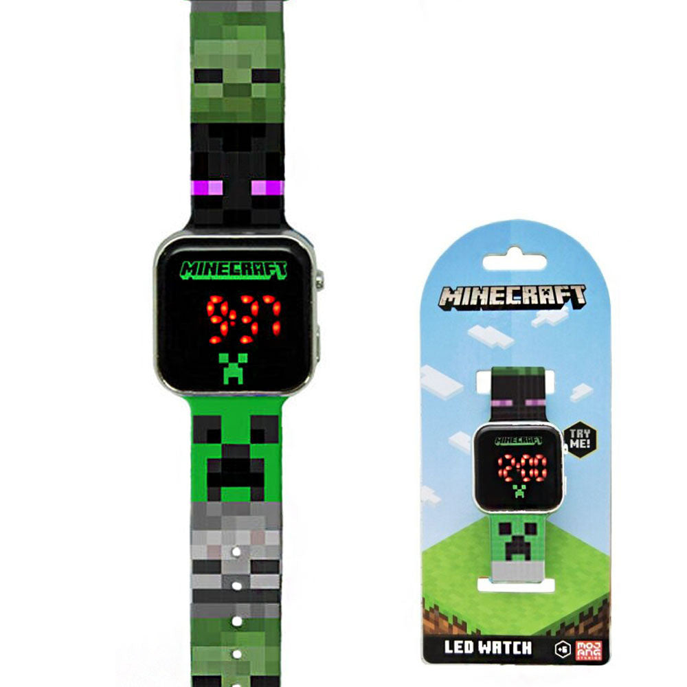 Minecraft Creeper digitālais LED pulkstenis