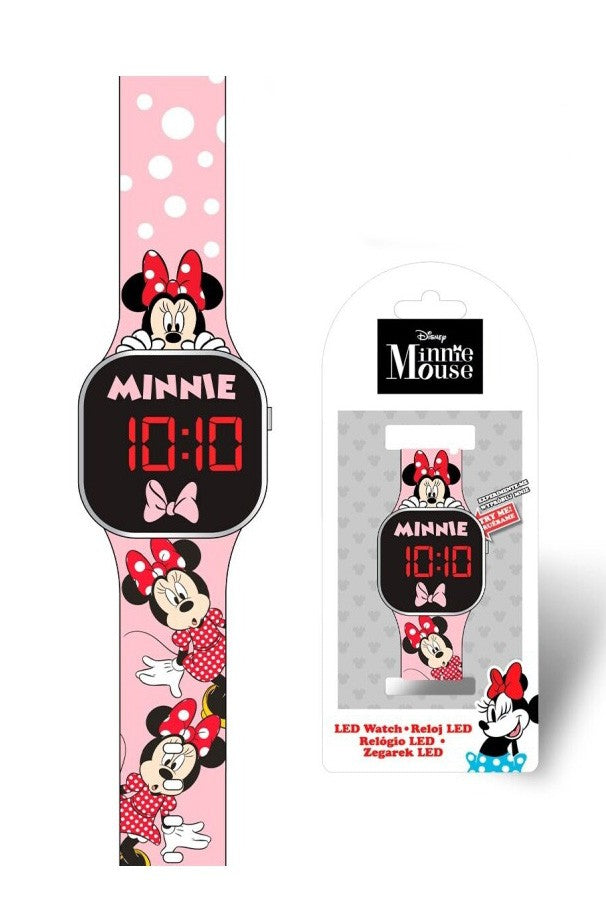 Disney Minnie rozā digitālais LED pulkstenis