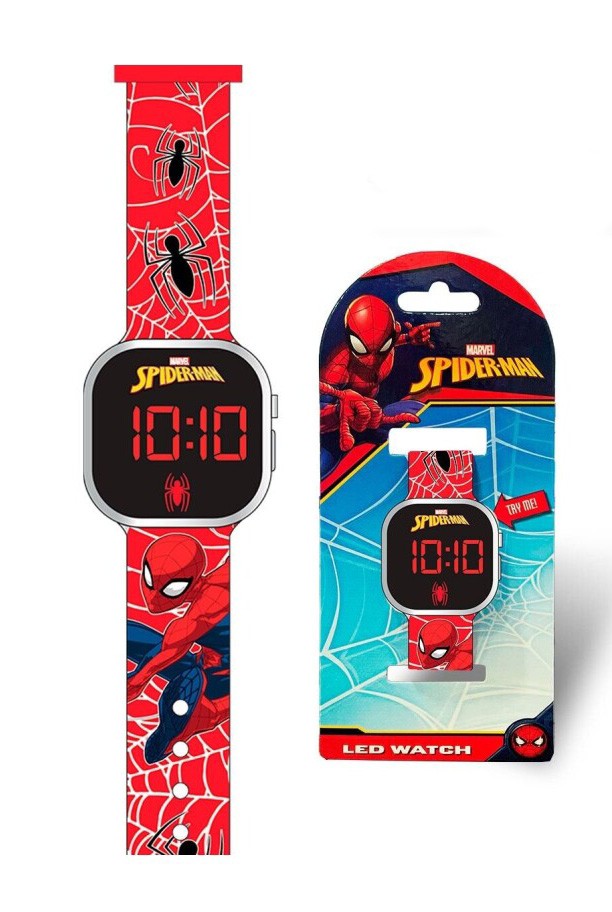 Zirnekļcilvēka tīmekļa digitālais LED pulkstenis