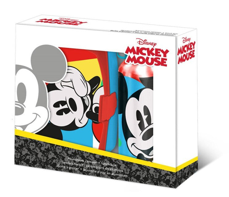 Disney Mikija vasaras sviestmaižu kaste + alumīnija pudele komplektā