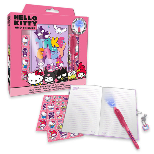 Hello Kitty Friends dienasgrāmata + burvju pildspalvu komplekts