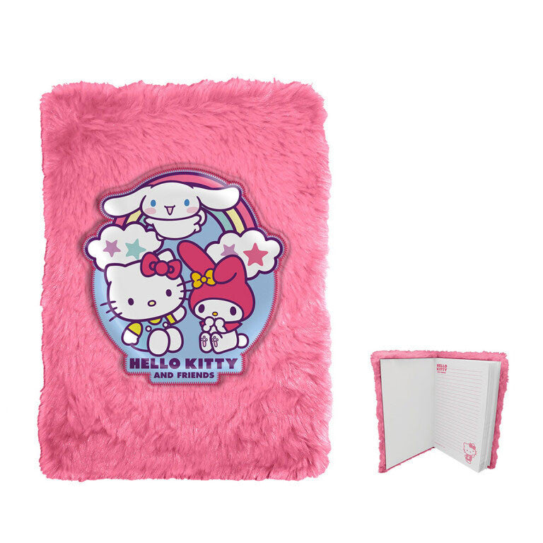 Hello Kitty Friends plīša A5 piezīmju grāmatiņa