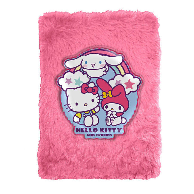 Hello Kitty Friends plīša A5 piezīmju grāmatiņa
