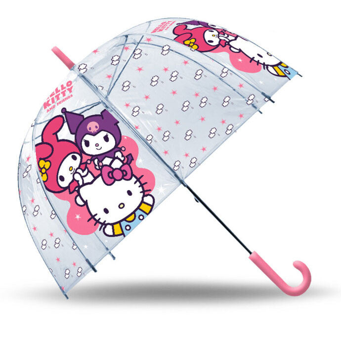 Hello Kitty Friends bērnu caurspīdīgais lietussargs √ò70 cm