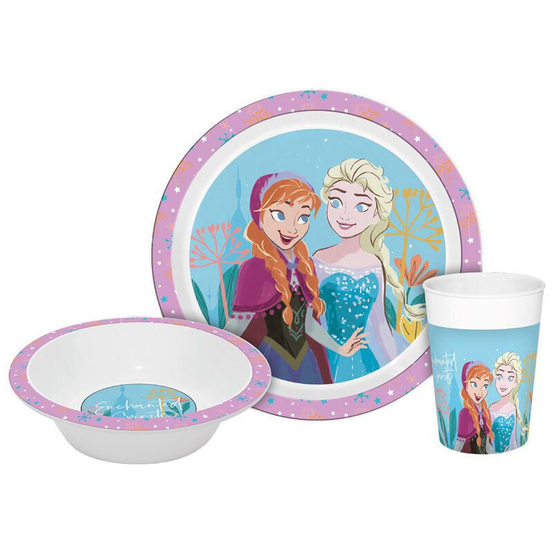 Disney Frozen apburto vakariņu komplekts, mikroplastmasas komplekts kastītē