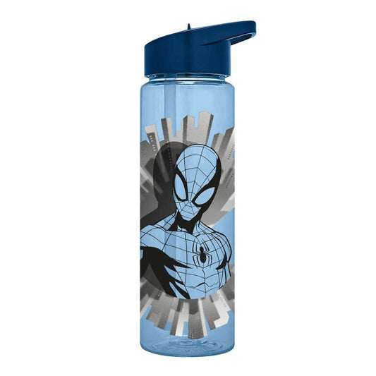 Zirnekļcilvēka zila plastmasas pudele, sporta pudele 600 ml