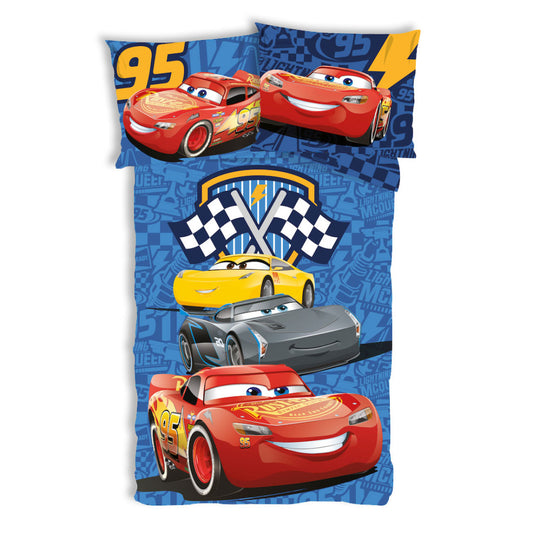 Disney Cars Track Stars bērnu gultasveļas komplekts 100–135 cm, 40–60 cm