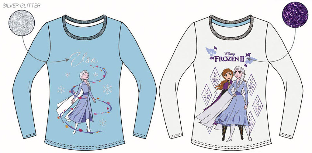 Disney Frozen Sparkling Snow bērnu krekls ar garām piedurknēm, topiņš 4-10 gadi