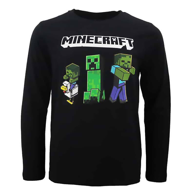 Minecraft tumšs bērnu krekls ar garām piedurknēm, topiņš 8-12 gadi