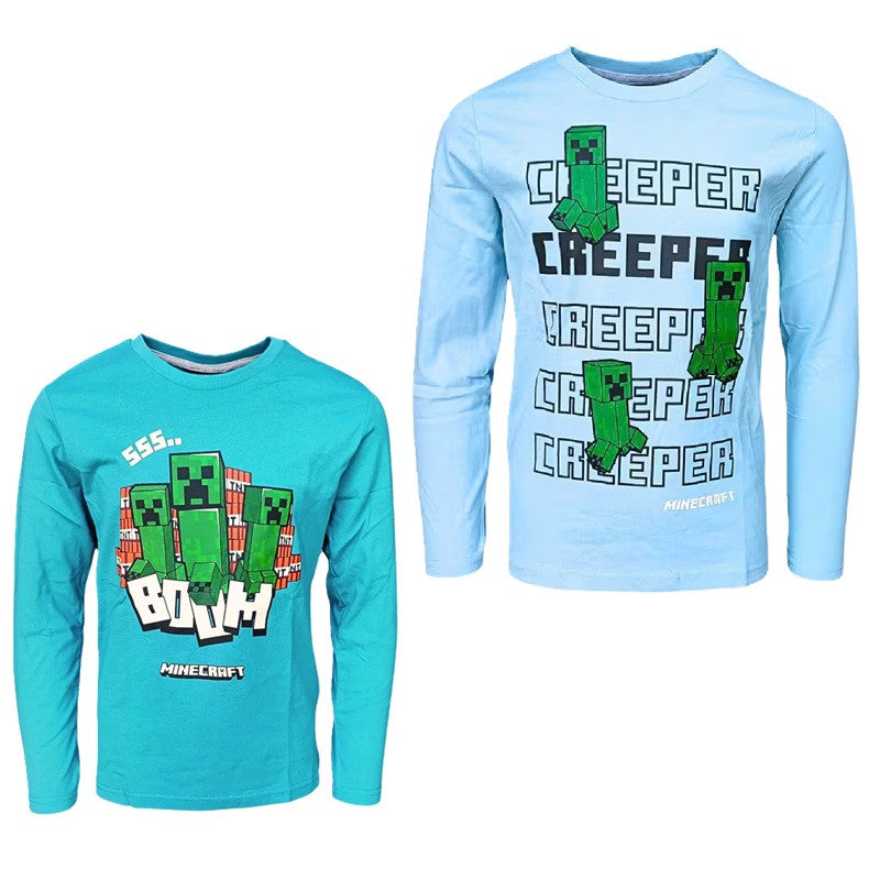 Minecraft Creeper bērnu krekls ar garām piedurknēm, topiņš 6-12 gadi