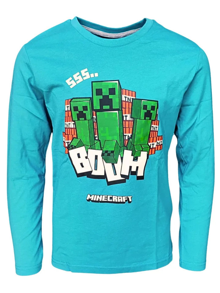 Minecraft Creeper bērnu krekls ar garām piedurknēm, topiņš 6-12 gadi