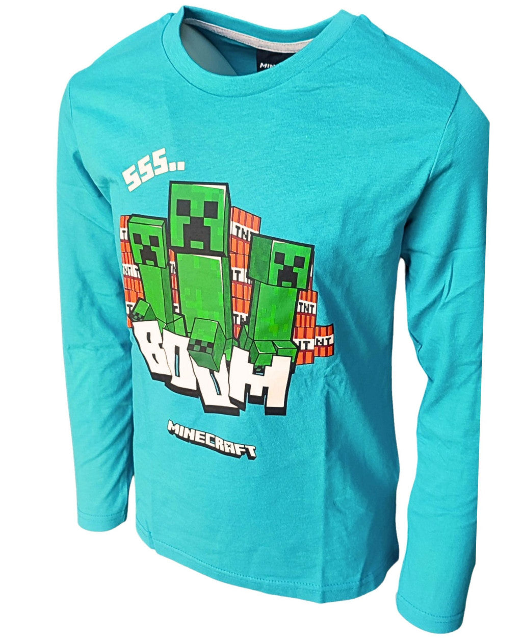 Minecraft Creeper bērnu krekls ar garām piedurknēm, topiņš 6-12 gadi