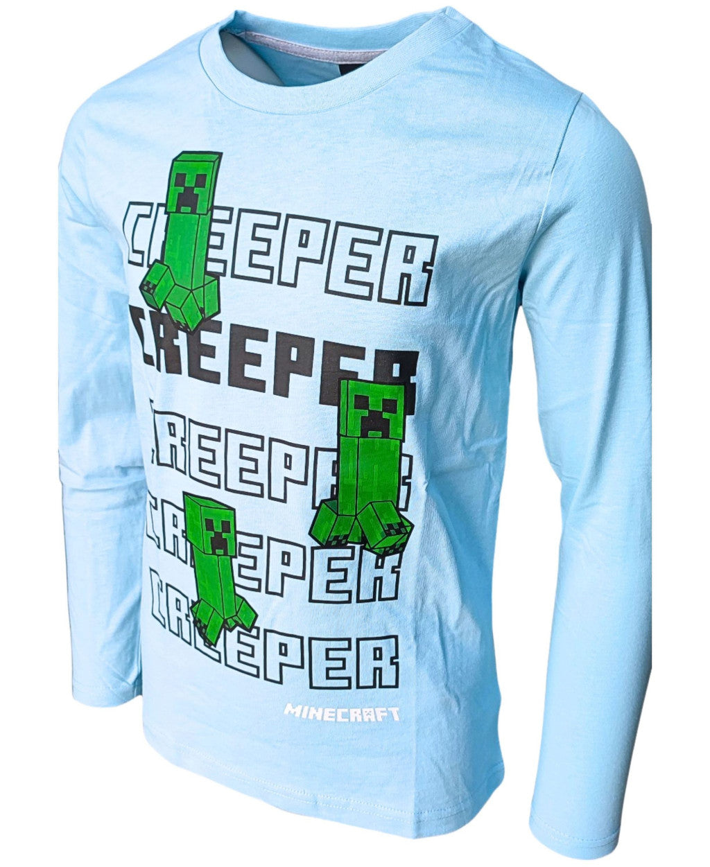 Minecraft Creeper bērnu krekls ar garām piedurknēm, topiņš 6-12 gadi