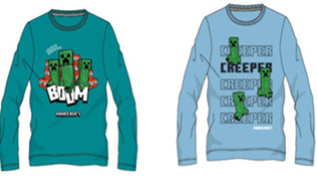 Minecraft Creeper bērnu krekls ar garām piedurknēm, topiņš 6-12 gadi