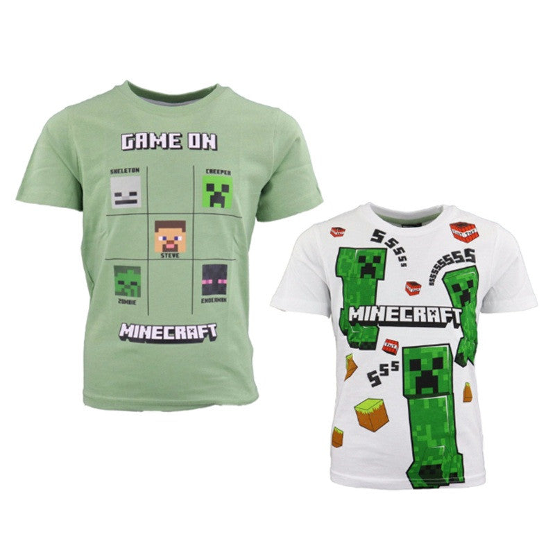 Minecraft bērnu īsais T-krekls, topiņš, 6-12 gadi