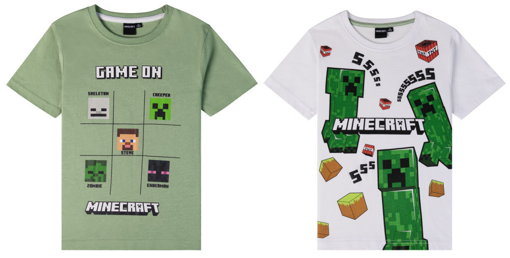 Minecraft bērnu īsais T-krekls, topiņš, 6-12 gadi