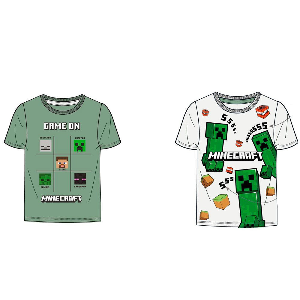 Minecraft bērnu īsais T-krekls, topiņš, 6-12 gadi