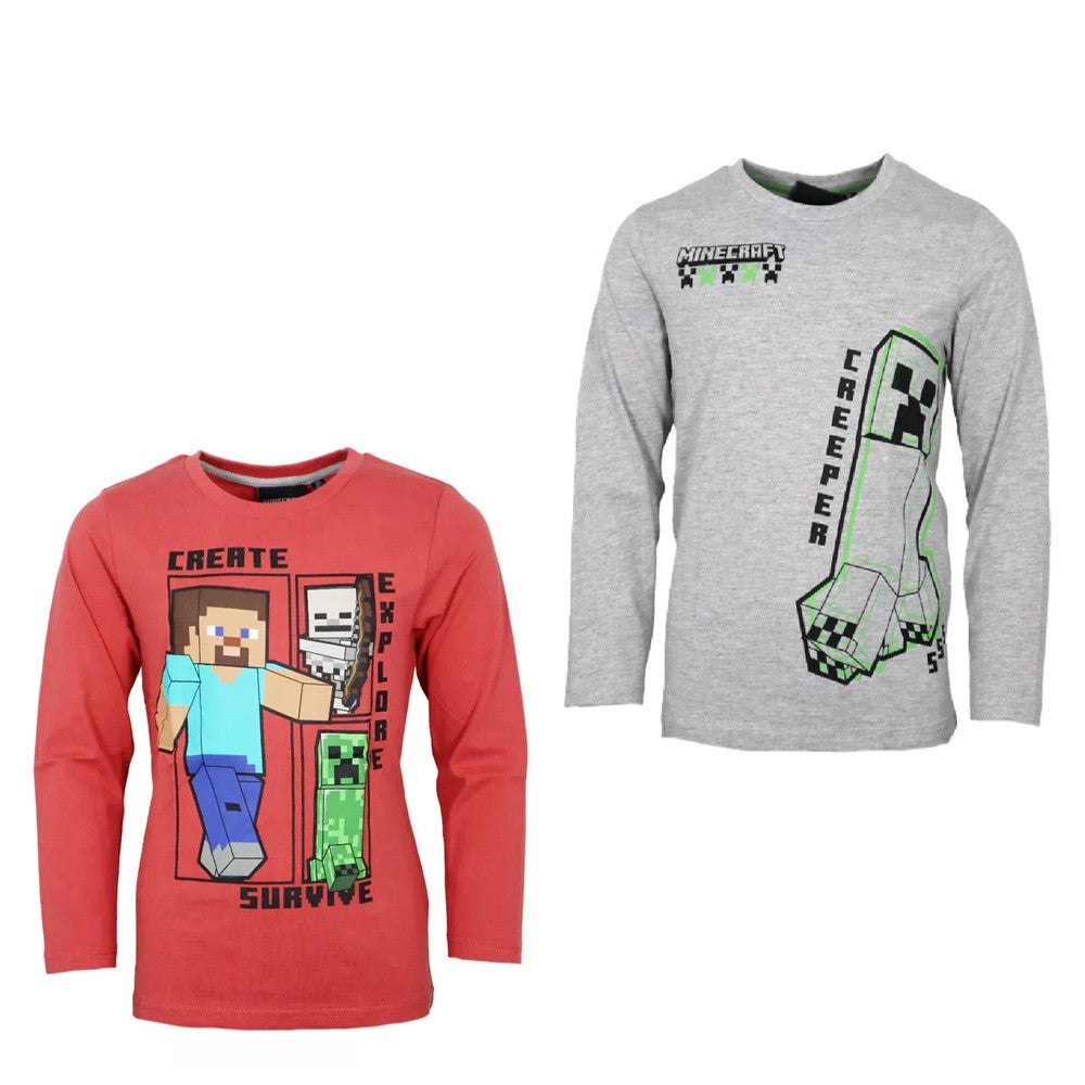 Minecraft bērnu garroku T-krekls, tops 6-12 gadi
