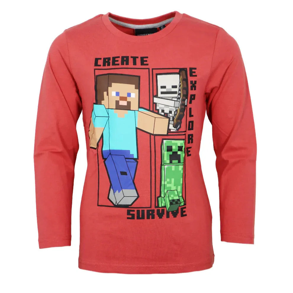 Minecraft bērnu garroku T-krekls, tops 6-12 gadi