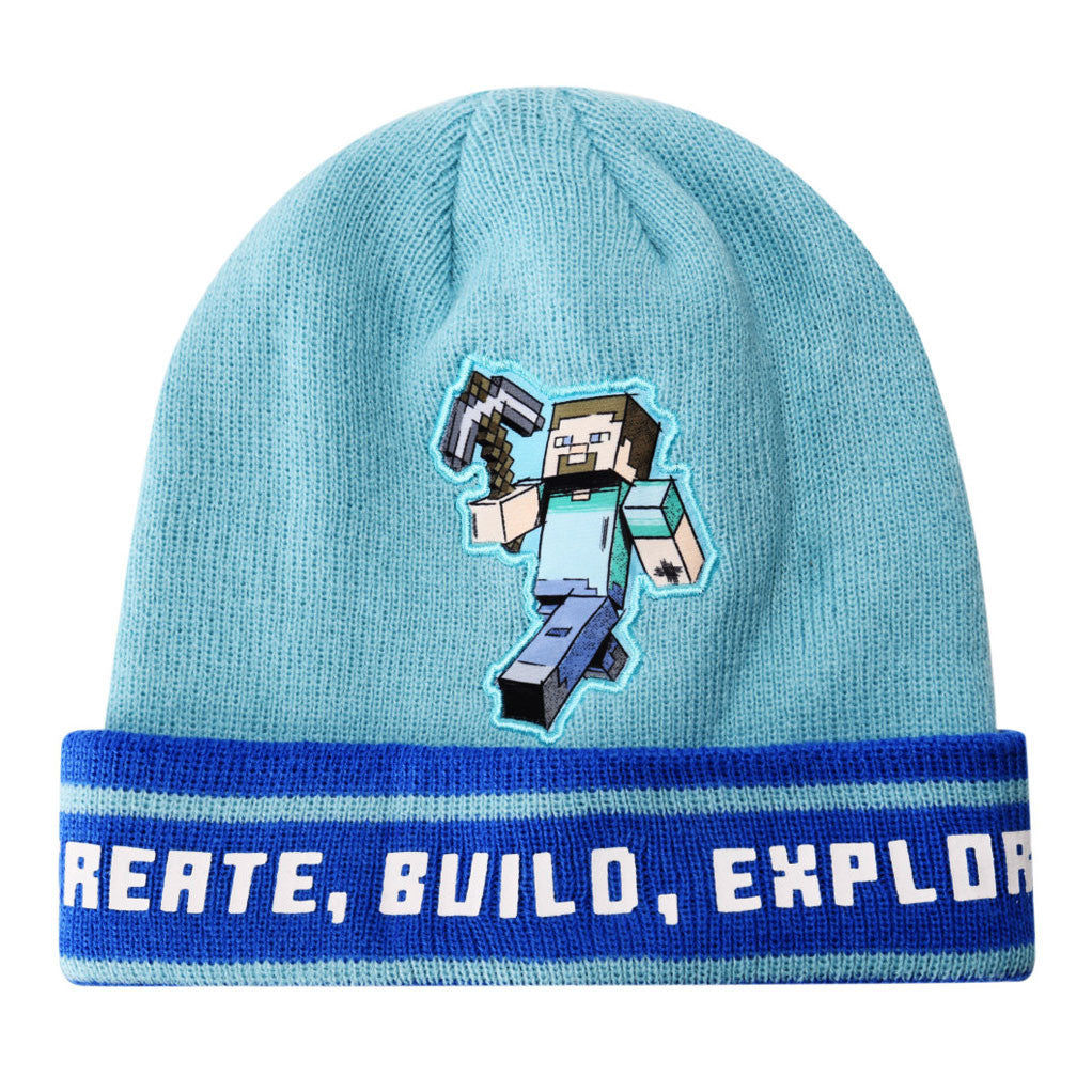 Minecraft Build bērnu cepuru + cimdu komplekts 54-56 cm