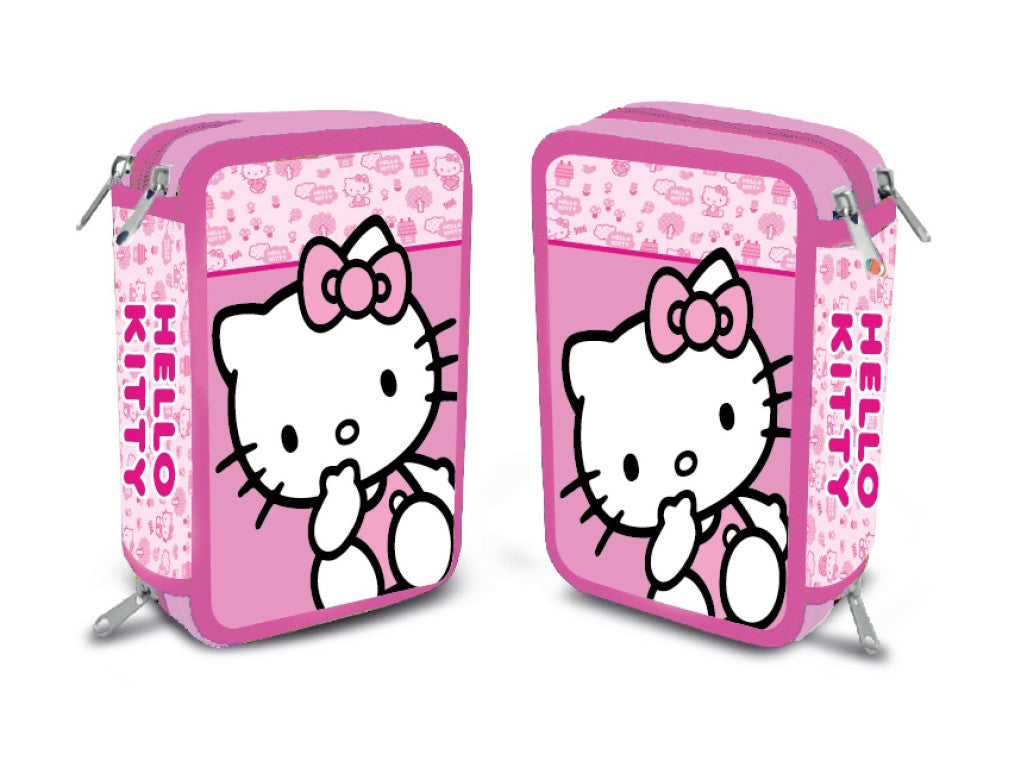 Hello Kitty Pinky pildītais zīmuļu maciņš, 3 līmeņi