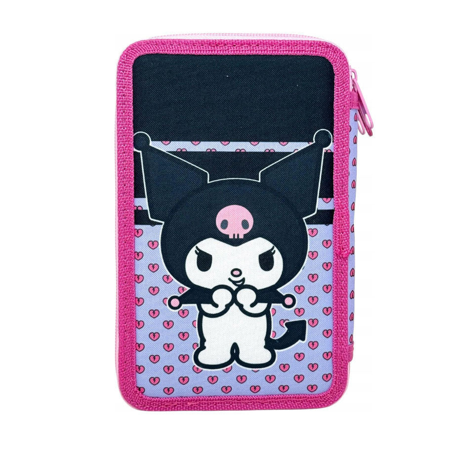 Hello Kitty Kuromi pildīts zīmuļu maciņš ar 3 slāņiem