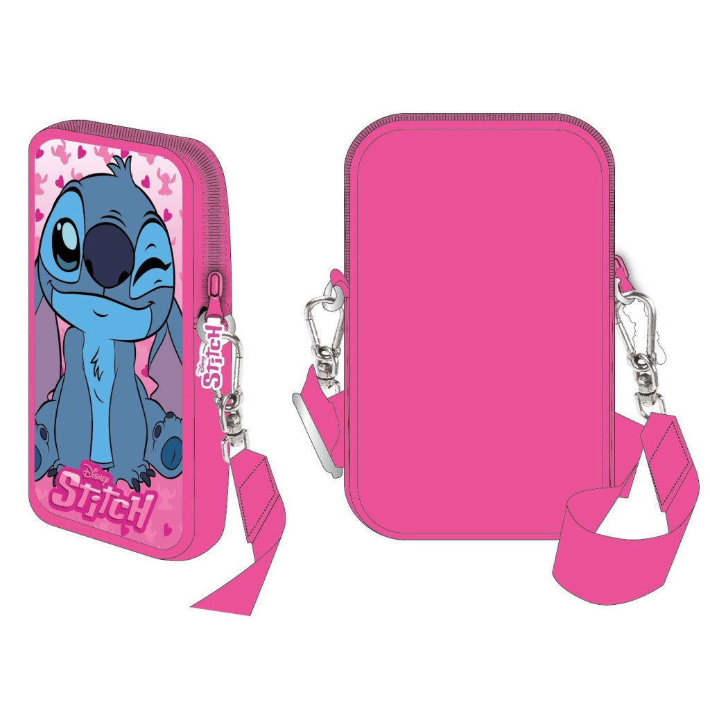 Disney Lilo un Stitch rozā luksusa telefona turētāja somiņa 18 cm