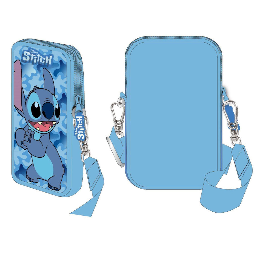 Disney Lilo un Stitch zila luksusa telefona turētāja somiņa 18 cm