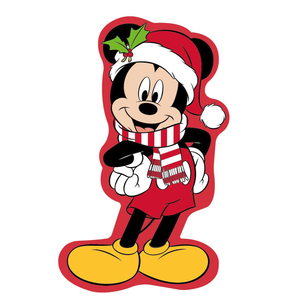 Disney Mikija Ziemassvētku 3D formas dekoratīvs spilvens 35 cm samts